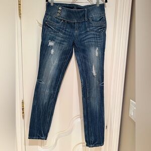 Almost Famous Women's Distressed Skinny Jeans - Blue